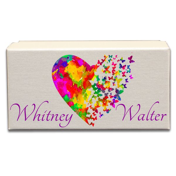 Colored Heart and Butterflies Wedding Gift Box
